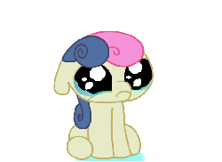 Size: 556x405 | Tagged: safe, artist:keanno, bon bon, sweetie drops, earth pony, pony, g4, animated, crying, emotional warfare, female, filly, foal, hooves, sad, simple background, solo, transparent background, younger
