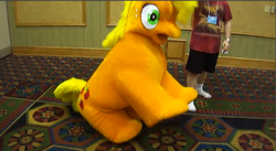 Size: 1026x564 | Tagged: safe, applejack, earth pony, pony, g4, costume, fursuit, irl, midwestria, photo, ponysuit, quadsuit, spookyjack