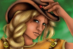 Size: 1796x1214 | Tagged: safe, artist:xxfaye, applejack, human, g4, duo, humanized