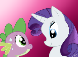 Size: 1014x746 | Tagged: safe, artist:aspellgoof, rarity, spike, g4, duo, female, male, ship:sparity, shipping, straight