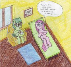 Size: 3132x2947 | Tagged: safe, artist:mr-uhrig, pinkie pie, g4, comic, high res, pinkamena diane pie, psychologist, therapy