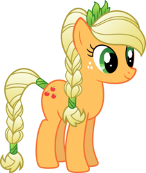 Size: 8459x10000 | Tagged: safe, artist:teiptr, applejack, earth pony, pony, g4, absurd resolution, alternate hairstyle, braid, solo