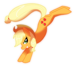 Size: 1160x1000 | Tagged: dead source, safe, artist:shufflestripes, applejack, earth pony, pony, g4, bucking, female, mare, simple background, solo, transparent background