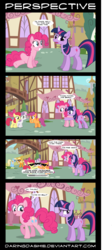 Size: 2000x4479 | Tagged: safe, artist:daringdashie, apple bloom, apple cider (g4), apple cobbler, pinkie pie, scootaloo, sweetie belle, twilight sparkle, earth pony, pegasus, pony, unicorn, g4, apple family member, butt, comic, cutie mark crusaders, father ted, female, filly, foal, mare, plot, sunglasses, unicorn twilight