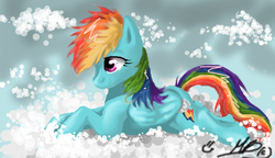 Size: 709x408 | Tagged: safe, artist:gonedreamer, rainbow dash, pony, g4, female, solo