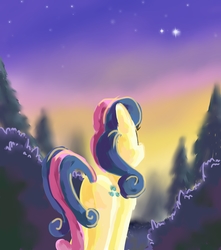 Size: 3000x3400 | Tagged: safe, artist:my-magic-dream, bon bon, sweetie drops, earth pony, pony, g4, female, forest, high res, mare, raised tail, solo, stars, tree
