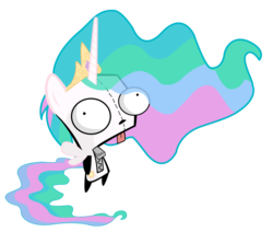 Size: 1000x848 | Tagged: safe, princess celestia, g4, gir, invader zim, simple background, solo, transparent background