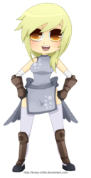 Size: 608x1184 | Tagged: safe, artist:krazy-chibi, derpy hooves, human, g4, clothes, female, final fantasy, humanized, monk, simple background, solo, transparent background