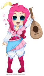 Size: 676x1152 | Tagged: safe, artist:krazy-chibi, pinkie pie, human, g4, bard, female, final fantasy, humanized, lute, musical instrument, solo