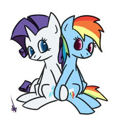 Size: 500x550 | Tagged: safe, artist:ponchuzn, rainbow dash, rarity, g4, female, lesbian, ship:raridash, shipping