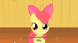 Size: 640x355 | Tagged: safe, screencap, apple bloom, g4, smiling, youtube caption