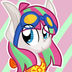 Size: 400x400 | Tagged: safe, artist:weeping-alicorns, blossomforth, pony, ask blossomforth, g4, goggles