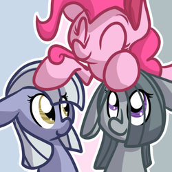 Size: 400x400 | Tagged: safe, artist:weeping-alicorns, limestone pie, marble pie, pinkie pie, g4, pie sisters