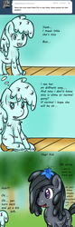 Size: 750x2248 | Tagged: safe, artist:freefraq, marble pie, oc, oc:shiny slime, goo pony, original species, g4, ask, ink, slime, tumblr