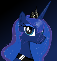 Size: 1855x2000 | Tagged: safe, artist:lerauxart, princess luna, pony, g4, bust, face, female, portrait, profile, solo