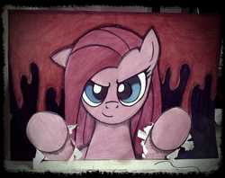 Size: 1600x1265 | Tagged: safe, pinkie pie, g4, fourth wall, pinkamena diane pie, traditional art