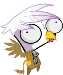 Size: 610x730 | Tagged: safe, gilda, griffon, g4, crossover, female, gir, invader zim, simple background, solo, transparent background