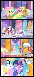 Size: 1341x3077 | Tagged: safe, applejack, eclair créme, fluttershy, north star, pinkie pie, princess celestia, rainbow dash, rarity, twilight sparkle, alicorn, earth pony, pegasus, pony, rabbit, squirrel, unicorn, g4, animal, clothes, comic, d'oh, destroyed, dress, funny, gala dress, grand galloping gala, mane six, parody, pillar, rainbow dash's first gala dress, rarity's first gala dress, to the moon, twilight sparkle's first gala dress