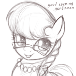 Size: 600x600 | Tagged: safe, artist:rainbow, silver spoon, earth pony, pony, g4, female, glasses, solo