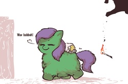 Size: 1091x717 | Tagged: safe, artist:fromasia, fluffy pony, fire, fluffy pony foal, fluffy pony mother, imminent death