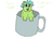 Size: 1600x1200 | Tagged: safe, fluffy pony, pony, coffee, cup, cup of pony, fluffy pony foal, fluffy pony original art