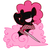 Size: 500x500 | Tagged: safe, artist:pinkieinprivate, pinkie pie, earth pony, pony, g4, cloud, cotton candy, cotton candy cloud, food, ninja, simple background, solo, sword, weapon, white background