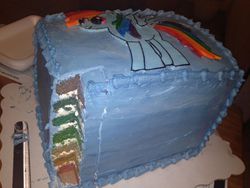 Size: 1000x750 | Tagged: safe, rainbow dash, g4, cake, cute, imminent diabetes, irl, photo