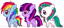 Size: 1159x515 | Tagged: safe, artist:ponymonster, gusty, rainbow dash, twilight sparkle, g1, g4