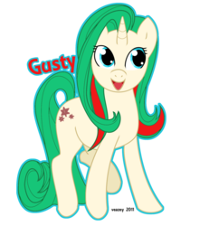 Size: 1185x1280 | Tagged: safe, artist:havefunonlyfun, gusty, pony, unicorn, g1, g4, female, g1 to g4, generation leap, mare, open mouth, outline, simple background, solo, transparent background
