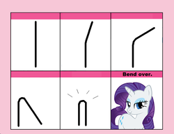 Size: 680x524 | Tagged: safe, rarity, g4, 6 pony meme, bend over, exploitable meme, meme