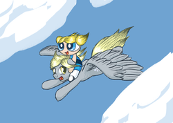 Size: 800x568 | Tagged: safe, artist:lurarin, derpy hooves, pegasus, pony, g4, bubble, crossover, female, mare, whuhoooo
