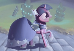 Size: 1000x700 | Tagged: safe, artist:justdayside, twilight sparkle, pony, g4, clothes, dress, female, gala dress, solo