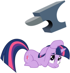 Size: 4406x4625 | Tagged: artist needed, source needed, useless source url, safe, twilight sparkle, pony, unicorn, g4, absurd resolution, anvil, female, simple background, solo, transparent background, unicorn twilight, vector