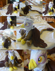 Size: 900x1165 | Tagged: safe, artist:sahikari, gilda, griffon, g4, irl, multiple views, photo, plushie, sitting