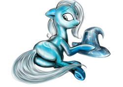 Size: 2046x1447 | Tagged: safe, artist:lachasseauxhiboux, trixie, g4, butt, hooves, plot, shiny, smiling