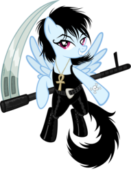 Size: 7650x10000 | Tagged: safe, artist:tygerbug, rainbow dash, pony, g4, absurd resolution, crossover, dc comics, death, death of the endless, ponified, sandman, scythe, simple background, transparent background