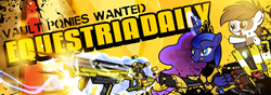 Size: 1000x350 | Tagged: safe, pipsqueak, princess luna, equestria daily, g4, banner, borderlands, claptrap