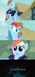 Size: 500x1073 | Tagged: safe, mare do well, rainbow dash, g4, the mysterious mare do well, comic, m. night shyamalan, mare do well costume, mare do well dash, plot twist, self paradox, self ponidox, shocked, unmasked