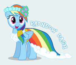 Size: 290x246 | Tagged: safe, rainbow dash, pegasus, pony, g4, bridesmaid dash, bridesmaid dress, clothes, dress, female, mare, solo, wedding