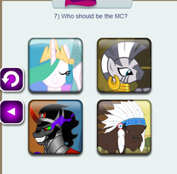 Size: 407x400 | Tagged: dead source, safe, edit, edited screencap, screencap, chief thunderhooves, king sombra, princess celestia, zecora, alicorn, pony, unicorn, zebra, g4, season 3, the crystal empire, pony wedding, royal wedding, sombra eyes