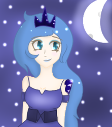 Size: 255x288 | Tagged: safe, artist:clobug98, princess luna, human, g4, female, humanized, moon, solo