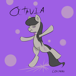 Size: 2000x2000 | Tagged: safe, artist:coconeru, octavia melody, earth pony, pony, g4, bipedal, female, high res, scrunchy face, solo