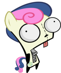 Size: 610x730 | Tagged: safe, bon bon, sweetie drops, g4, gir, invader zim, simple background, transparent background