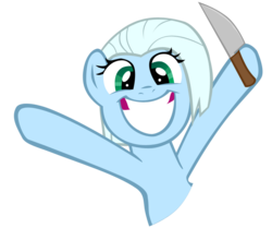 Size: 800x704 | Tagged: safe, artist:haloreplicas, oc, oc only, oc:tracy cage, pony, irrational exuberance, knife, simple background, solo, transparent background