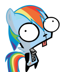 Size: 1297x1540 | Tagged: safe, rainbow dash, g4, gir, invader zim, simple background, solo, transparent background