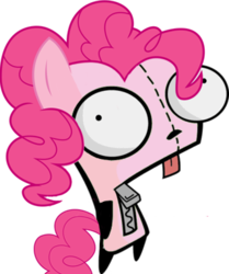 Size: 320x383 | Tagged: safe, pinkie pie, g4, gir, invader zim, simple background, solo, transparent background