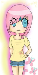 Size: 276x534 | Tagged: safe, artist:clobug98, fluttershy, human, g4, duo, humanized