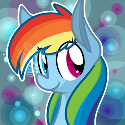 Size: 400x400 | Tagged: dead source, safe, artist:weeping-alicorns, rainbow dash, pony, g4, bust, female, heterochromia, portrait, solo