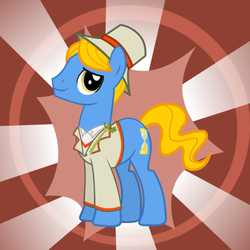 Size: 500x500 | Tagged: safe, artist:theevilflashanimator, doctor whooves, perfect pace, time turner, earth pony, pony, g4, celery, clothes, crossover, doctor who, fifth doctor, frock coat, jumper, panama hat, peter davison, shirt, solo, the doctor