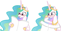 Size: 6000x3095 | Tagged: safe, artist:axemgr, princess celestia, alicorn, pony, g4, female, glasses, mare, newspaper, simple background, transparent background